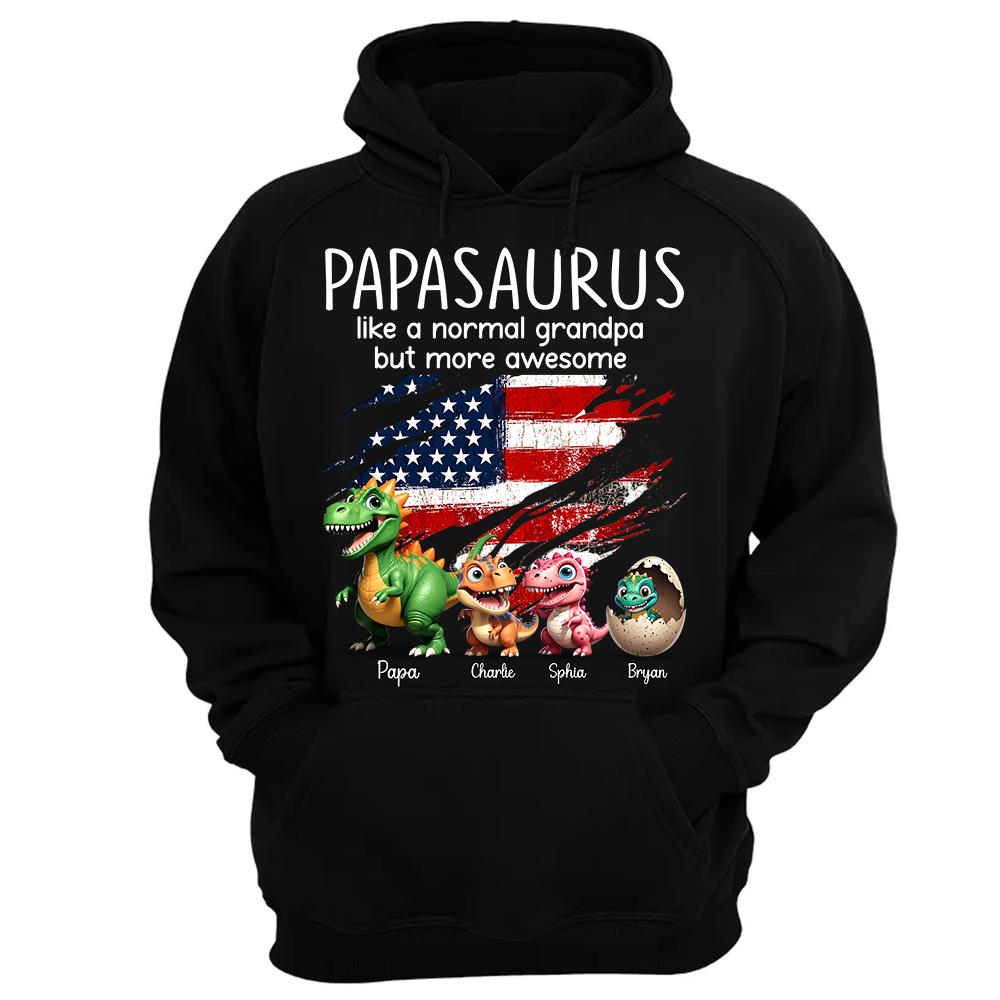 Custom Papasaurus And Kids  Dinosaurs Shirt, Father's Day Gift For Dad Grandpa L0411 Hv01