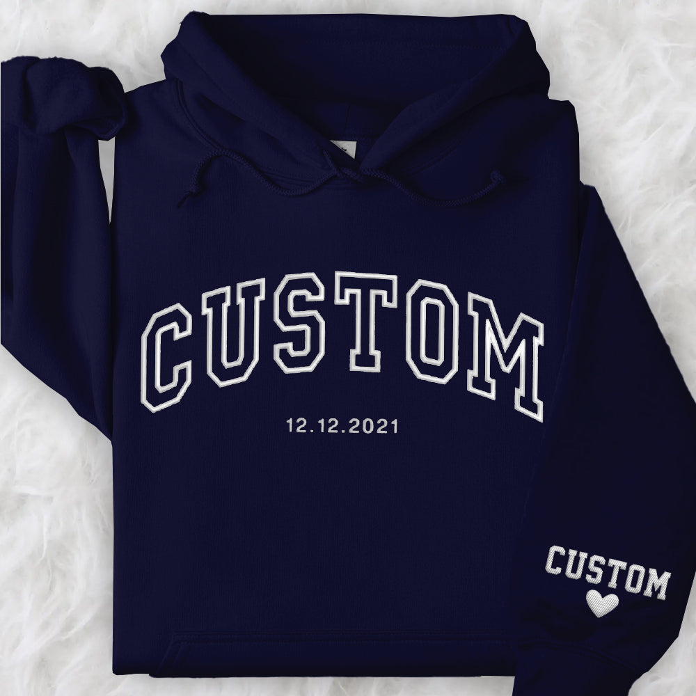 Custom Embroidered Sweatshirts Hoodie Personalized Gift for Men or Women InterestPod