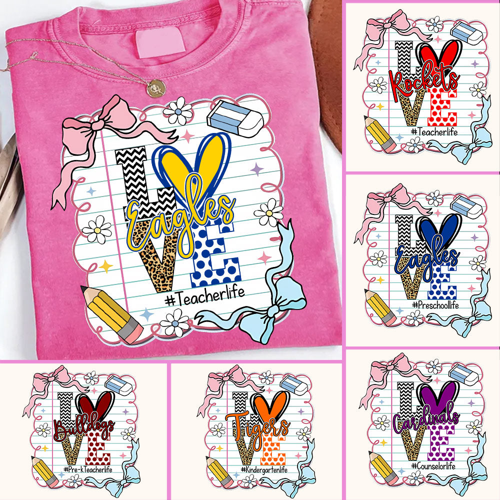 Presonalized Shirt Love Mascot School, School Spirit Custom Hashtags Shirt T1807 Tm01