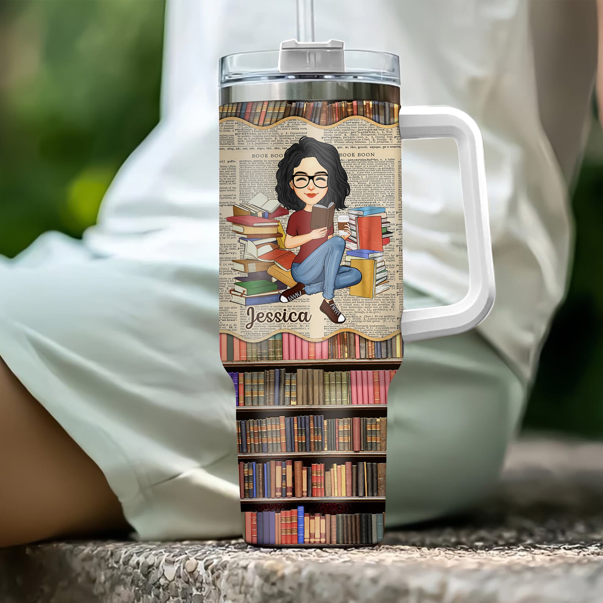 A Girl Who Loves Books Reading - Reading Gift - Personalized Custom 40oz Stainless Steel Tumbler Tu20