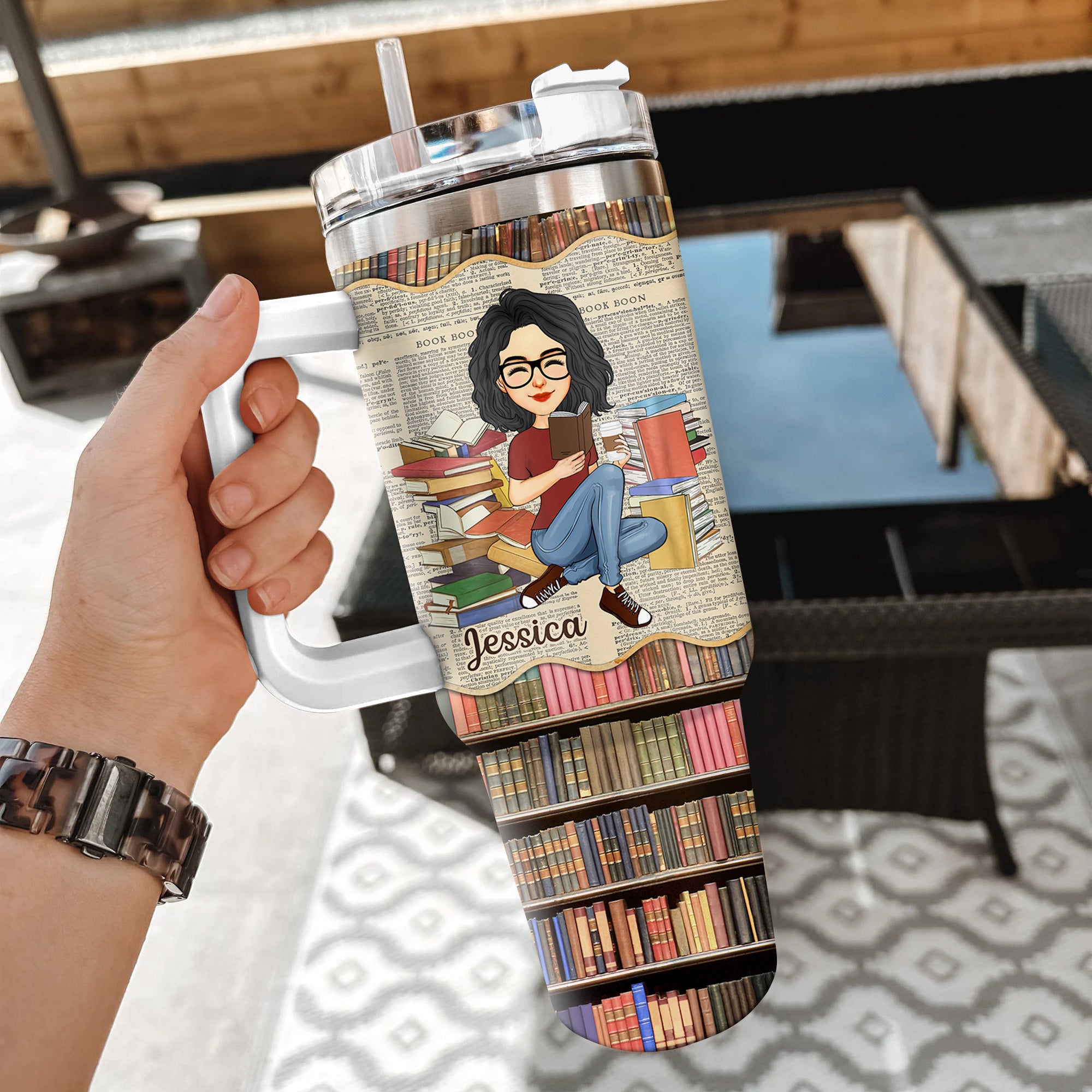 A Girl Who Loves Books Reading - Reading Gift - Personalized Custom 40oz Stainless Steel Tumbler Tu20