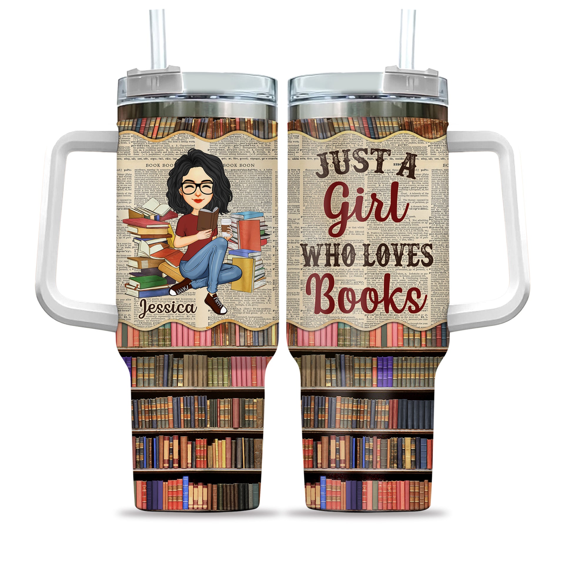 A Girl Who Loves Books Reading - Reading Gift - Personalized Custom 40oz Stainless Steel Tumbler Tu20