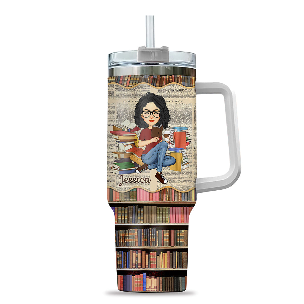 A Girl Who Loves Books Reading - Reading Gift - Personalized Custom 40oz Stainless Steel Tumbler Tu20