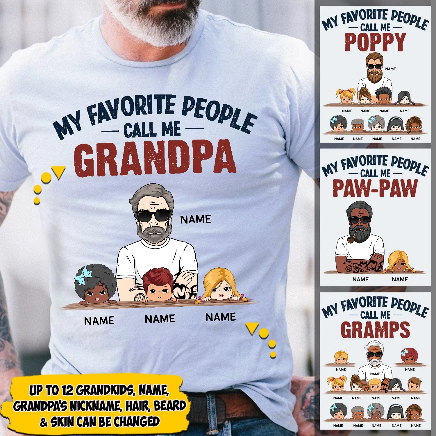 My Favorite People Call Me Grandpa Custom Shirt Gift For Papa