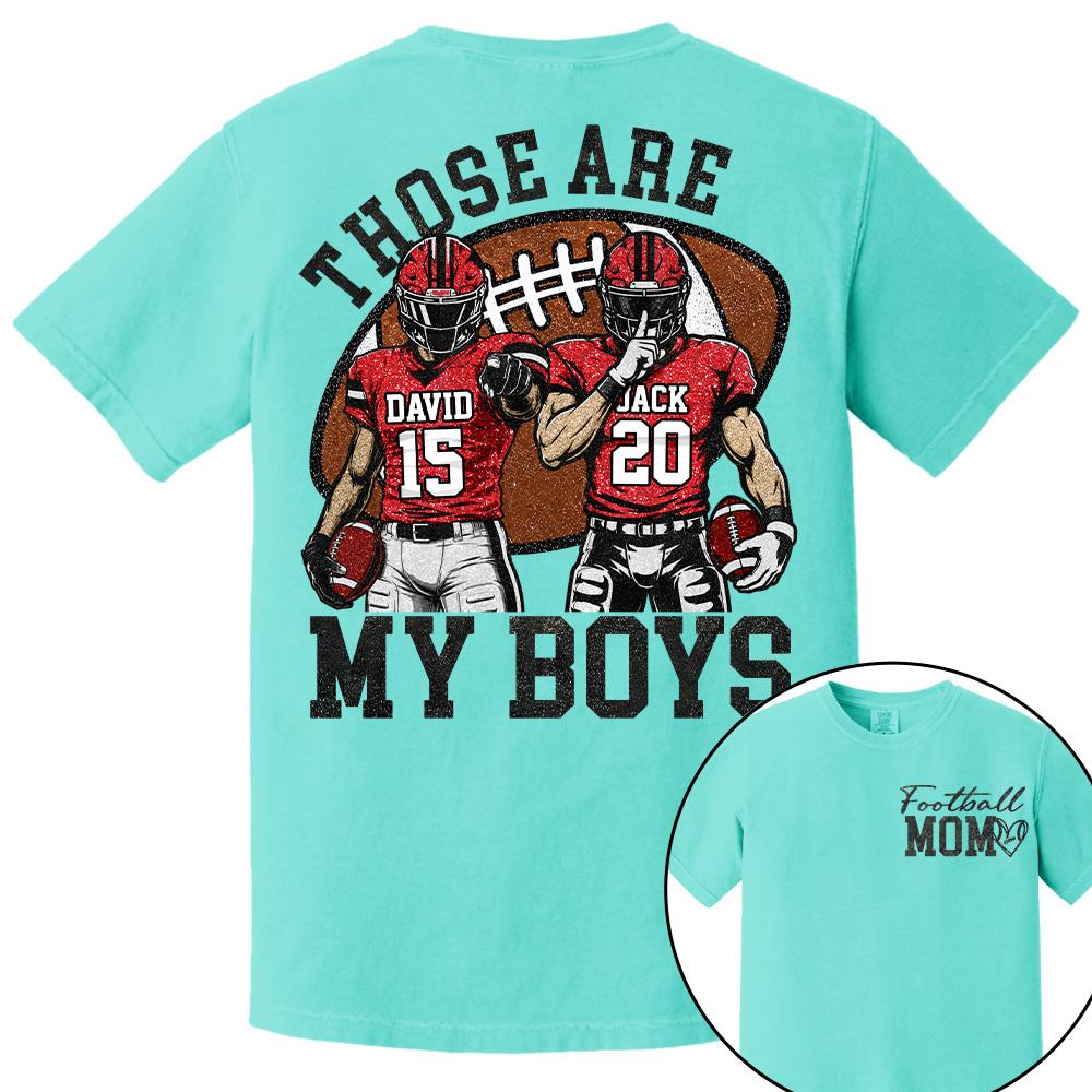 Personalized Football Mom Shirt, Those Are My Boy Sweatshirt, Football Kids Game Day Tee, Retro Cheer Mom Tee Vr2 Na02 Hv01