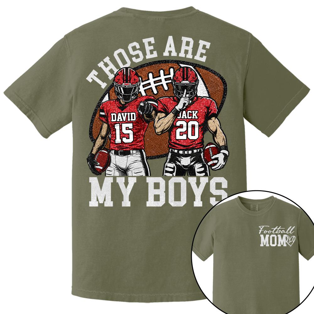 Personalized Football Mom Shirt, Those Are My Boy Sweatshirt, Football Kids Game Day Tee, Retro Cheer Mom Tee Vr2 Na02 Hv01