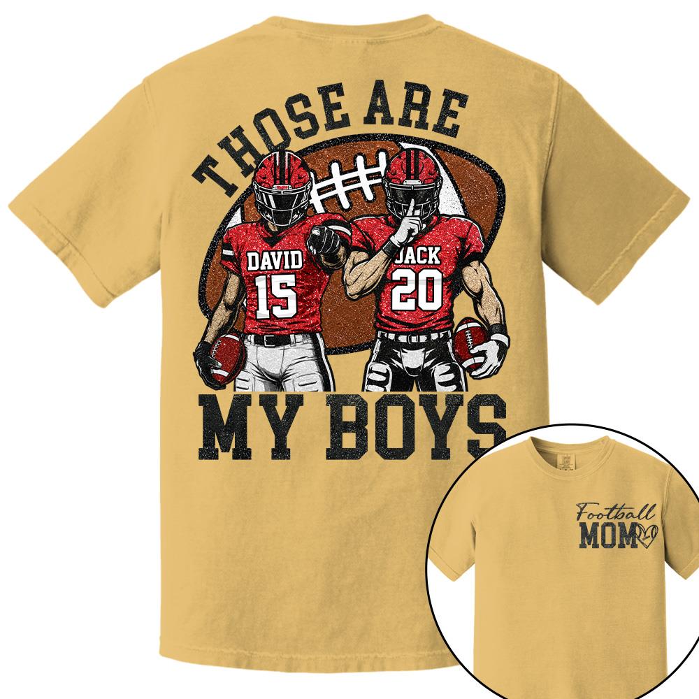 Personalized Football Mom Shirt, Those Are My Boy Sweatshirt, Football Kids Game Day Tee, Retro Cheer Mom Tee Vr2 Na02 Hv01