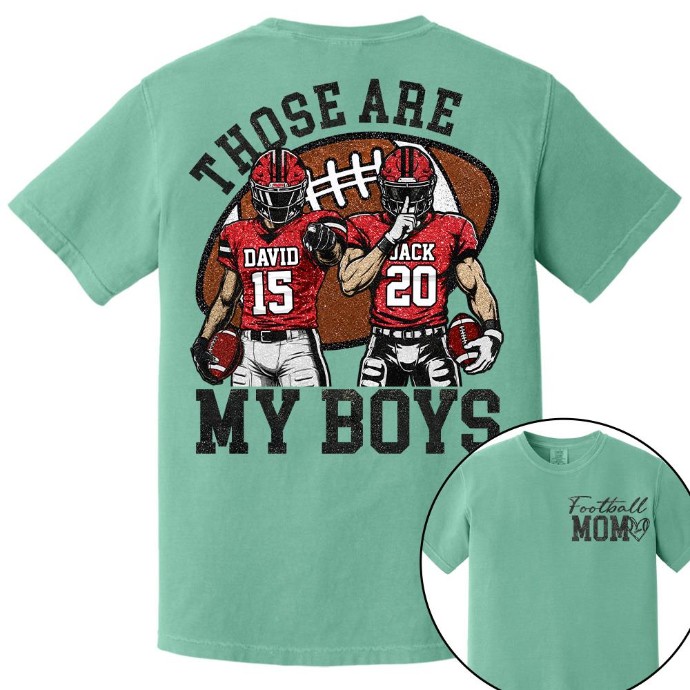 Personalized Football Mom Shirt, Those Are My Boy Sweatshirt, Football Kids Game Day Tee, Retro Cheer Mom Tee Vr2 Na02 Hv01