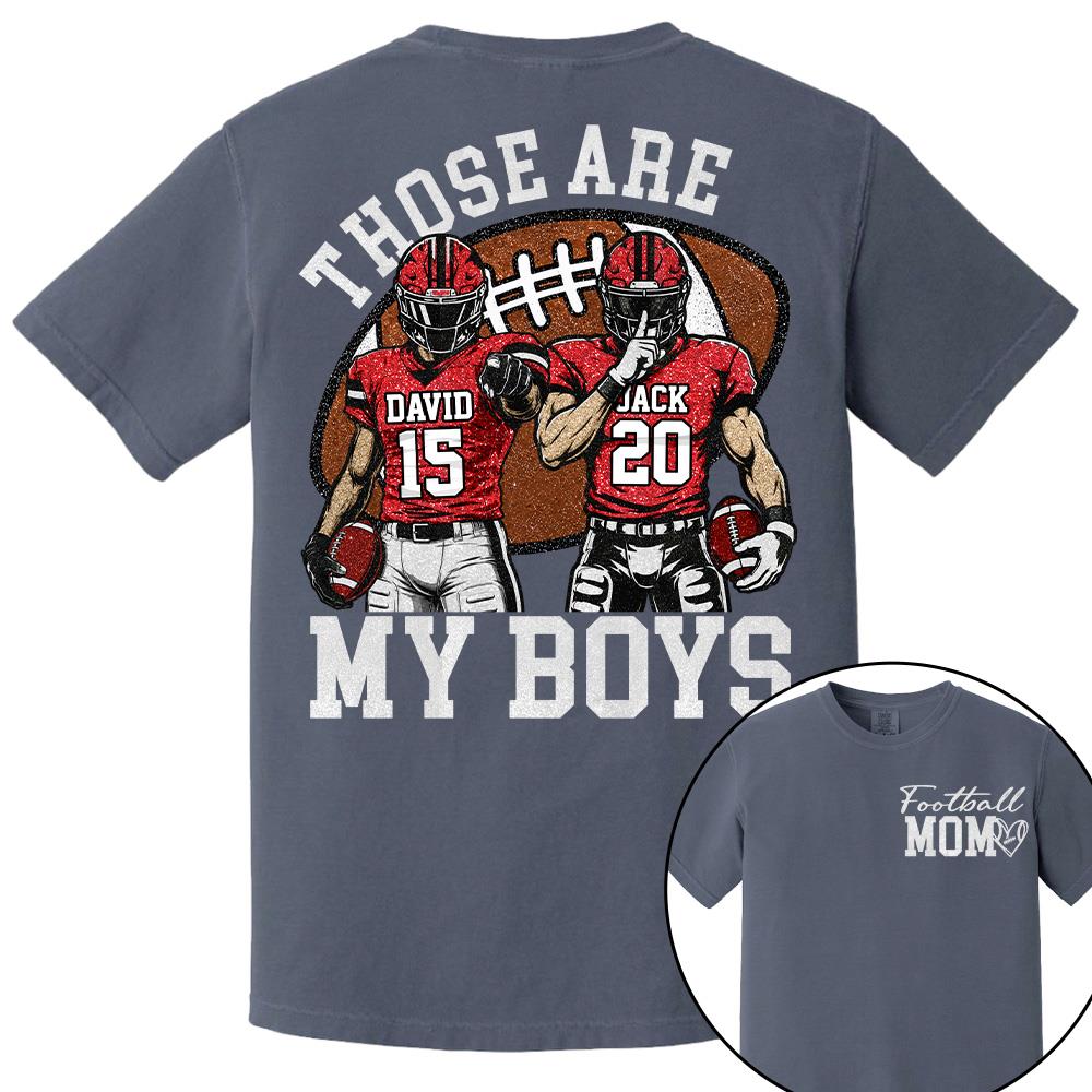 Personalized Football Mom Shirt, Those Are My Boy Sweatshirt, Football Kids Game Day Tee, Retro Cheer Mom Tee Vr2 Na02 Hv01