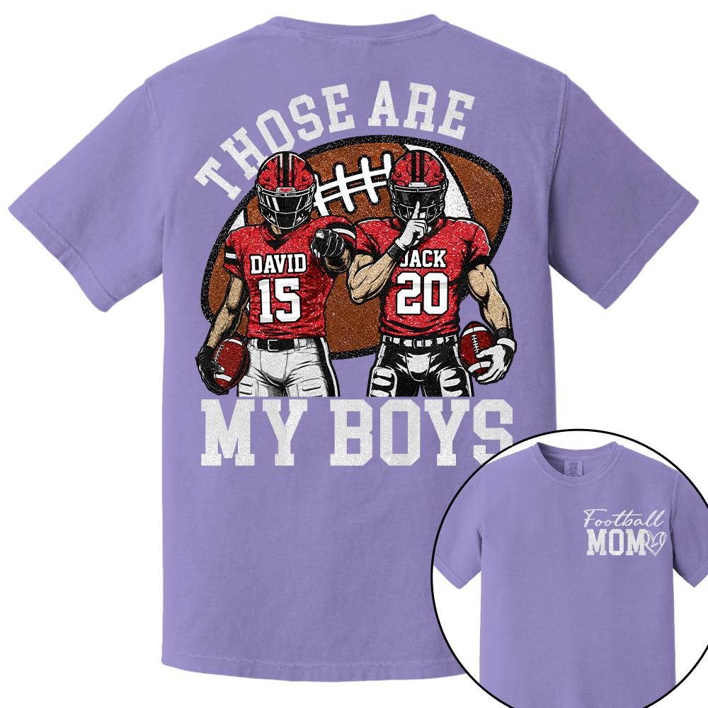 Personalized Football Mom Shirt, Those Are My Boy Sweatshirt, Football Kids Game Day Tee, Retro Cheer Mom Tee Vr2 Na02 Hv01