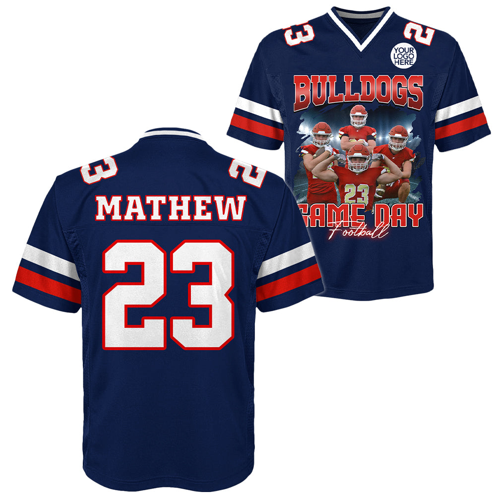Custom Photo Football Game Day Personalized Football Jersey Shirt Custom Team Name Tu24 Hv01