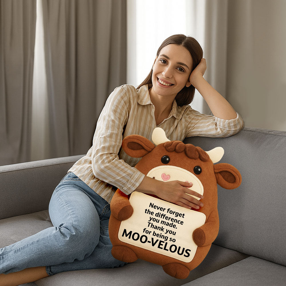 Personalized Ugly Plush Pillow Highland Cow Boss Gifts for Women, Boss Lady Gift for Women Men Female Male, Thank You Gifts for Bosses Leaders Supervisor Manager from Employee Coworker, Birthday Christmas Boss Day Nh00