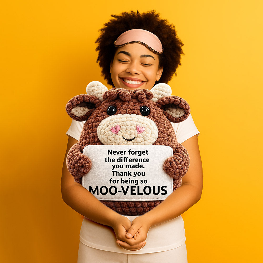 Personalized Ugly Plush Pillow Highland Cow Boss Gifts for Women, Boss Lady Gift for Women Men Female Male, Thank You Gifts for Bosses Leaders Supervisor Manager from Employee Coworker, Birthday Christmas Boss Day Nh00