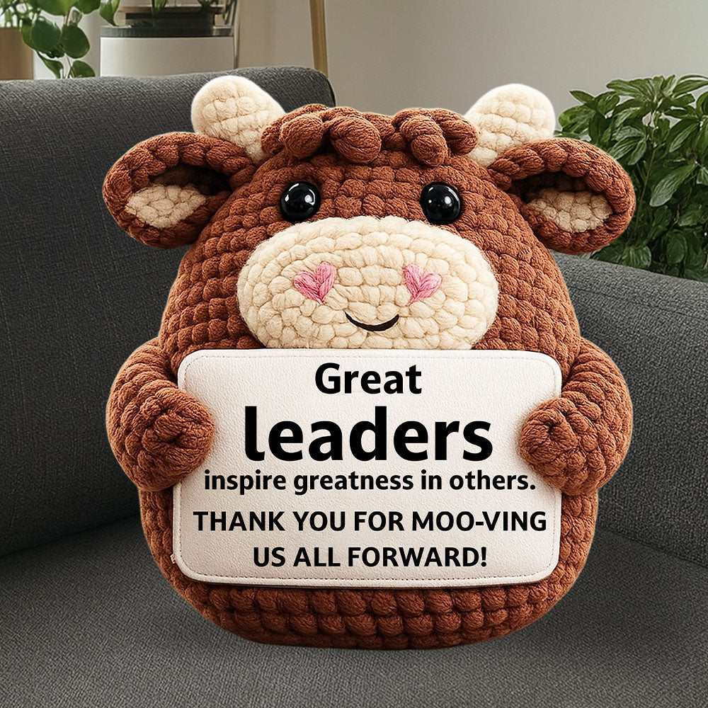 Personalized Ugly Plush Pillow Highland Cow Boss Gifts for Women, Boss Lady Gift for Women Men Female Male, Thank You Gifts for Bosses Leaders Supervisor Manager from Employee Coworker, Birthday Christmas Boss Day Nh00