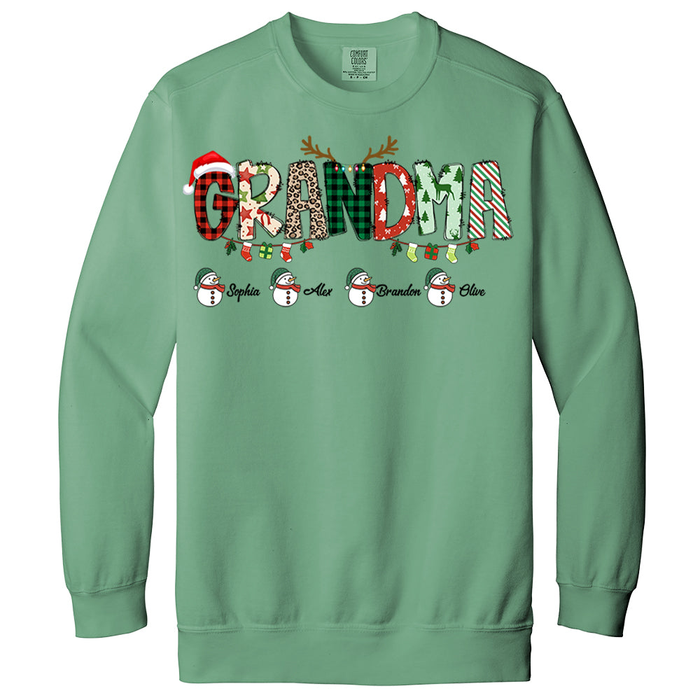 Grandma Sweatshirt, Custom Grandkids Name Shirt, Christmas Grandma Shirt, Christmas Shirt, Christmas Sweatshirt, Christmas Gift For Grandma Nh00
