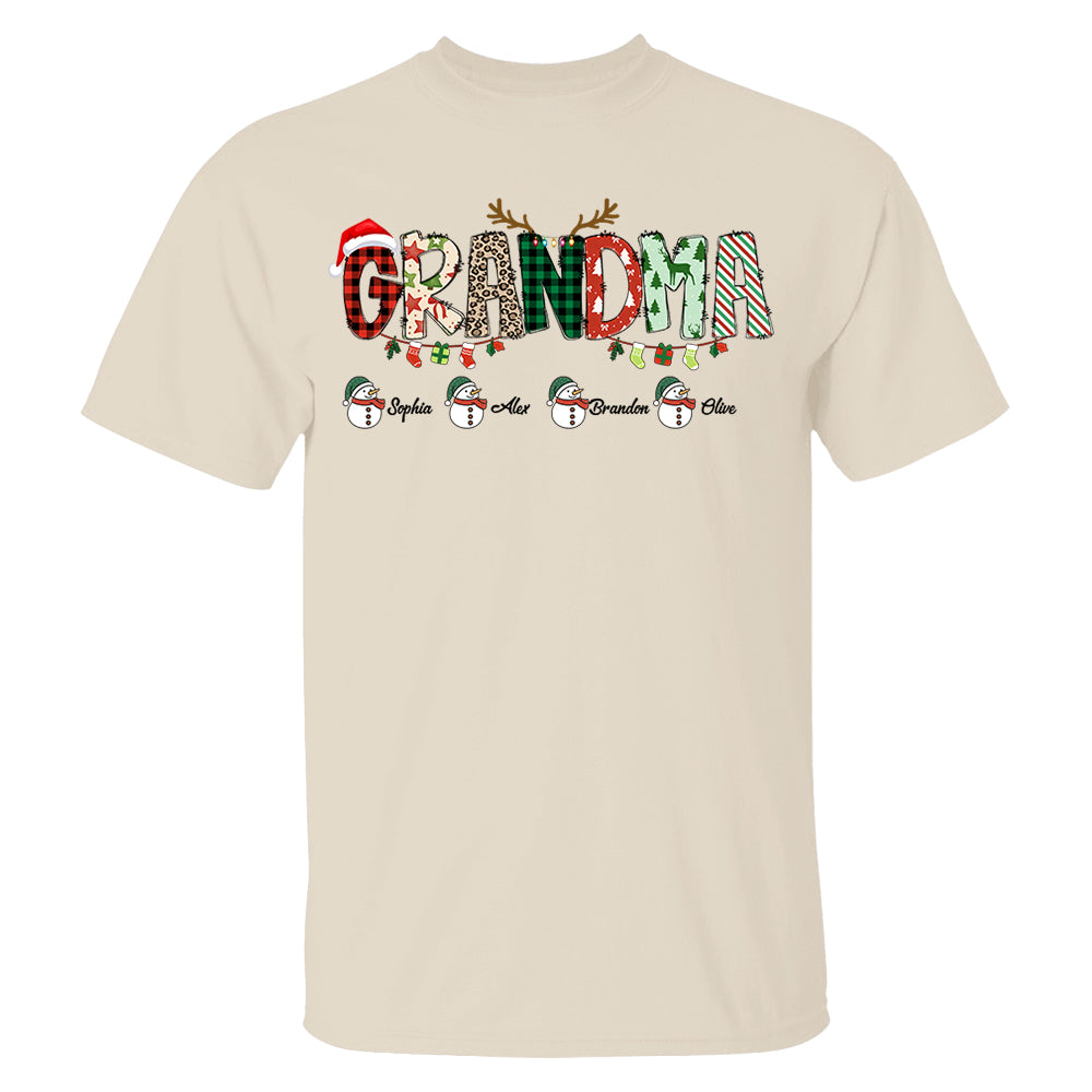 Grandma Sweatshirt, Custom Grandkids Name Shirt, Christmas Grandma Shirt, Christmas Shirt, Christmas Sweatshirt, Christmas Gift For Grandma Nh00