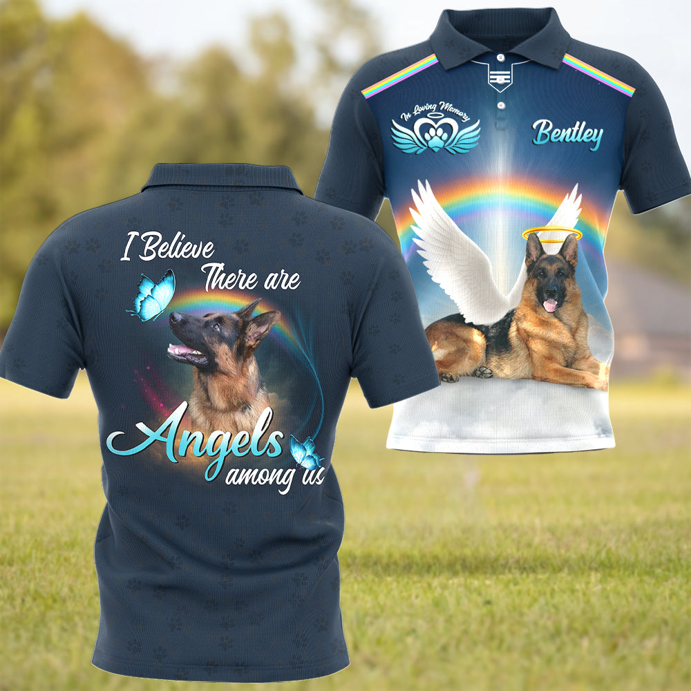 I Believe There Are Angles Among Us, In Loving Memory, Custom Photo Dog Memorial Shirt T1807