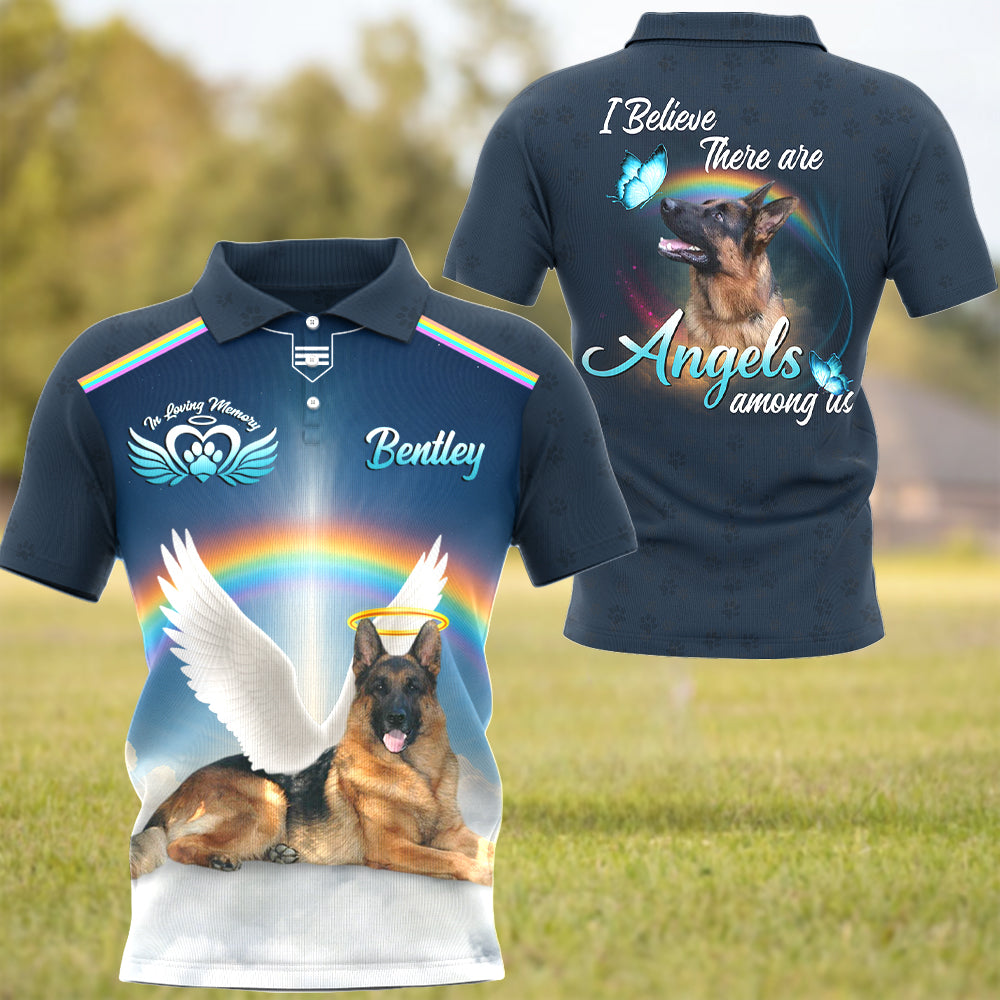 I Believe There Are Angles Among Us, In Loving Memory, Custom Photo Dog Memorial Shirt T1807