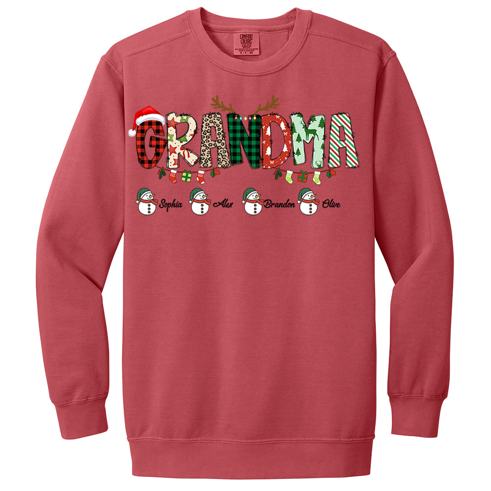 Grandma Sweatshirt, Custom Grandkids Name Shirt, Christmas Grandma Shirt, Christmas Shirt, Christmas Sweatshirt, Christmas Gift For Grandma Nh00