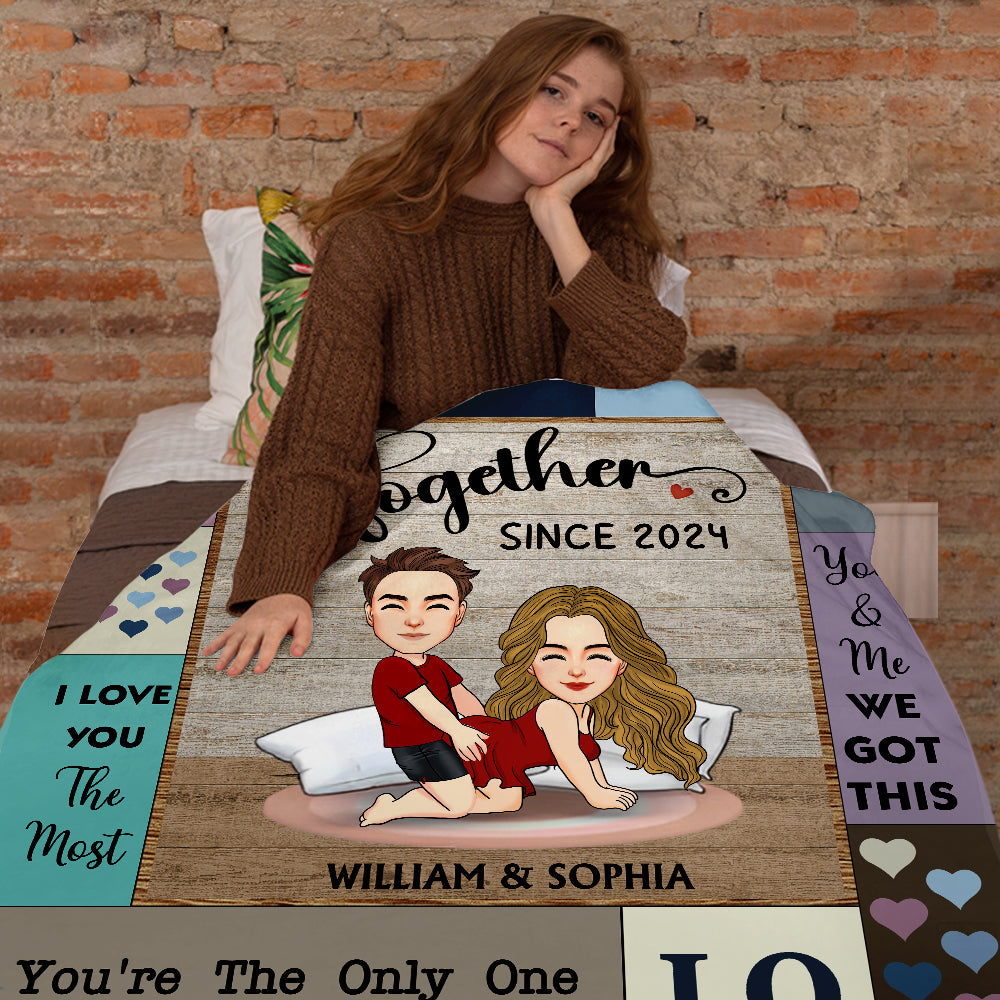 I Love You The Most Together Since Couple - Anniversary, Birthday Gift For Spouse, Husband, Wife, Boyfriend, Girlfriend - Personalized Custom Fleece Blanket - HH0511 Li29