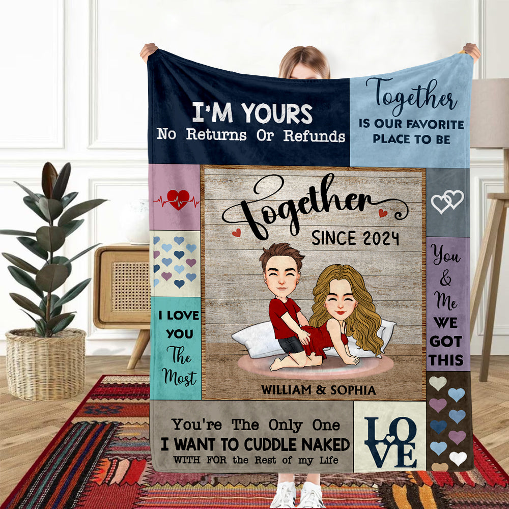I Love You The Most Together Since Couple - Anniversary, Birthday Gift For Spouse, Husband, Wife, Boyfriend, Girlfriend - Personalized Custom Fleece Blanket - HH0511 Li29