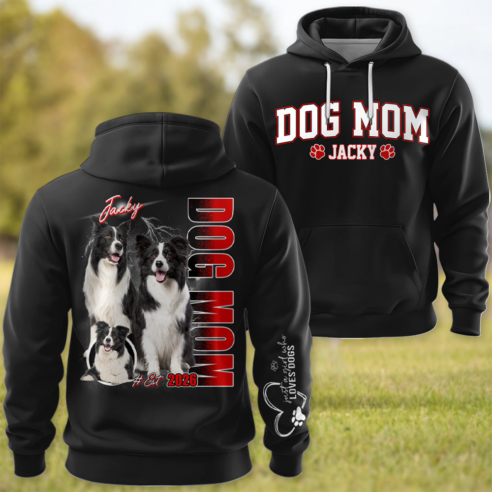 Dog Mom - Just A Girl Who Loves Dogs -  Personalized Dog Bootleg  Shirt - Gift For Dog Lover T1807 Hv01