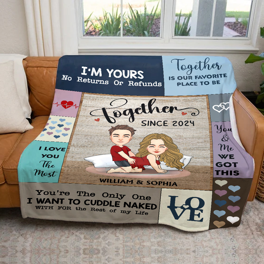 I Love You The Most Together Since Couple - Anniversary, Birthday Gift For Spouse, Husband, Wife, Boyfriend, Girlfriend - Personalized Custom Fleece Blanket - HH0511 Li29