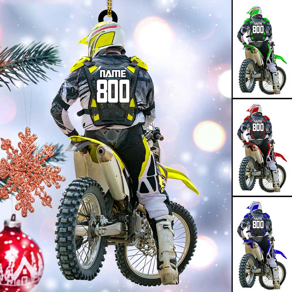 Motocross Biker Custom Ornament Gift For Motocross Racer Personalized Ornament