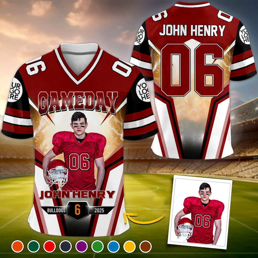 Custom Photo Gameday Football Personalized All Over Print Football Jersey For Football Mom Grandma Sport Family