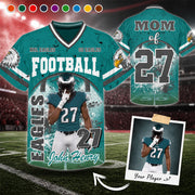 Custom Football Mom Jersey with Photo & Player Number – Personalized Game Day Shirt