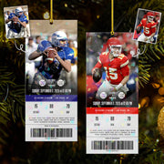 Custom Football Game Ticket Ornament, Gift for Football Lover A2110