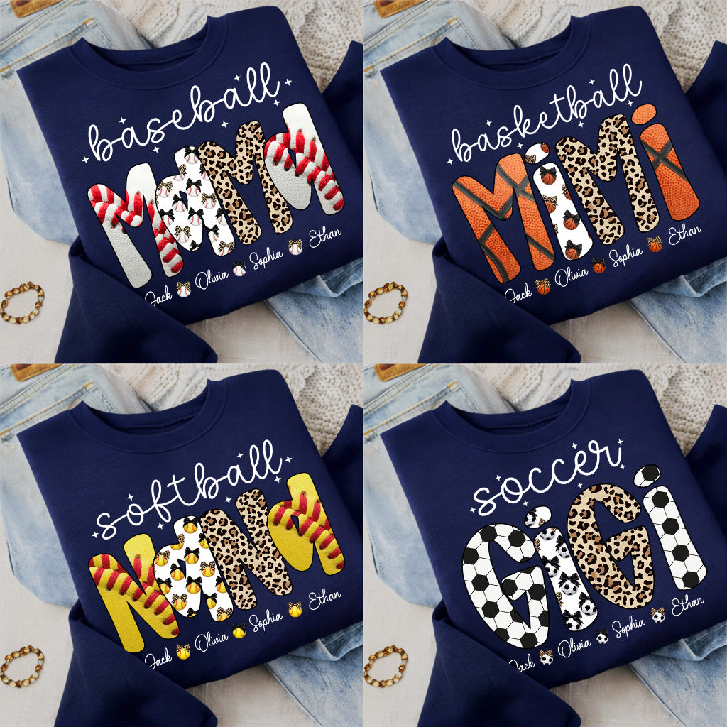 Personalized Baseball Mama Shirt, Custom Baseball Sports Grandma Nickname Shirt