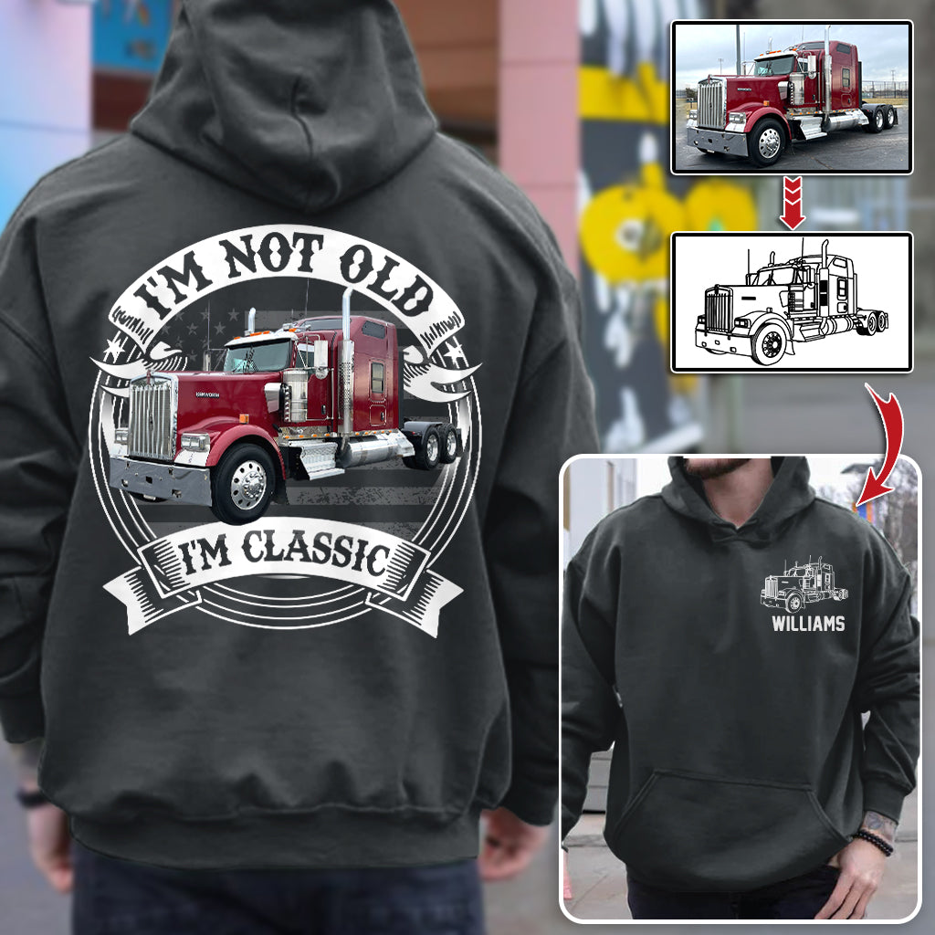 I'm Not Old I'm Classic Kenworth W900 Graphic Personalized Car's Photo Quarter Shirt
