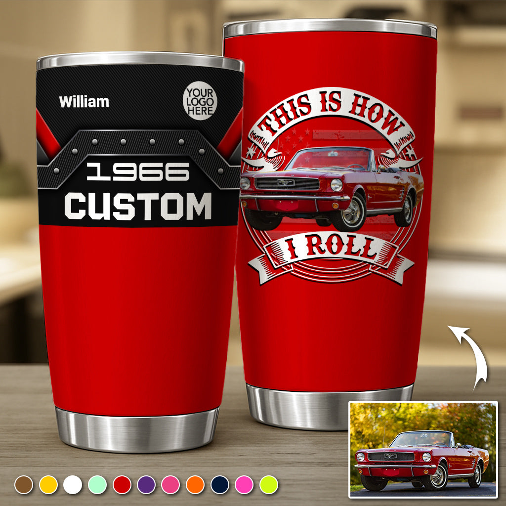 Custom Photo Car Tumbler - Gift for Father's Day, Car Lovers A2110