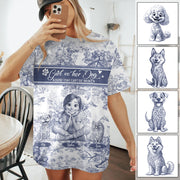 Custom A Girl and Her Dog a Bond That Cant Be Broken Style Gift Toile De Jouy Chinoiseries, Personalized All Over Print Shirt