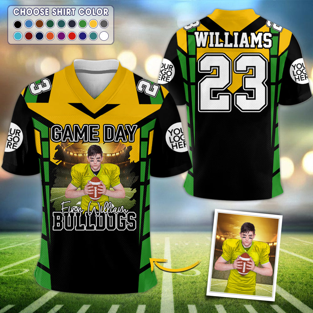 Custom Photo Football Game Day Football Jersey Gift For Football Lovers Personalized Gift For Football Player