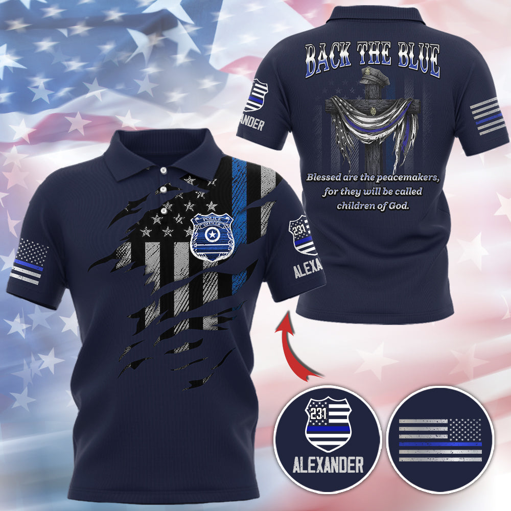 Back The Blue Personalized All Over Print Shirt Gift For Police T1807