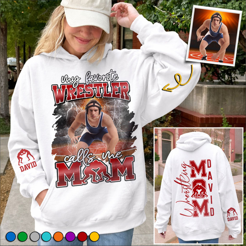 My Favorite Wrestler Calls Me Mom - Personalized All Over Print Shirt For Wrestling Mom Wrestling Family T1807