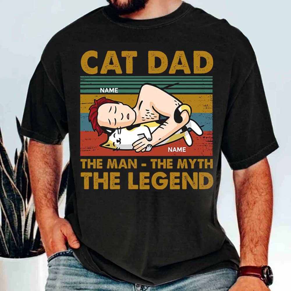 Cat Dad The Man The Myth The Legend Personalized Shirt