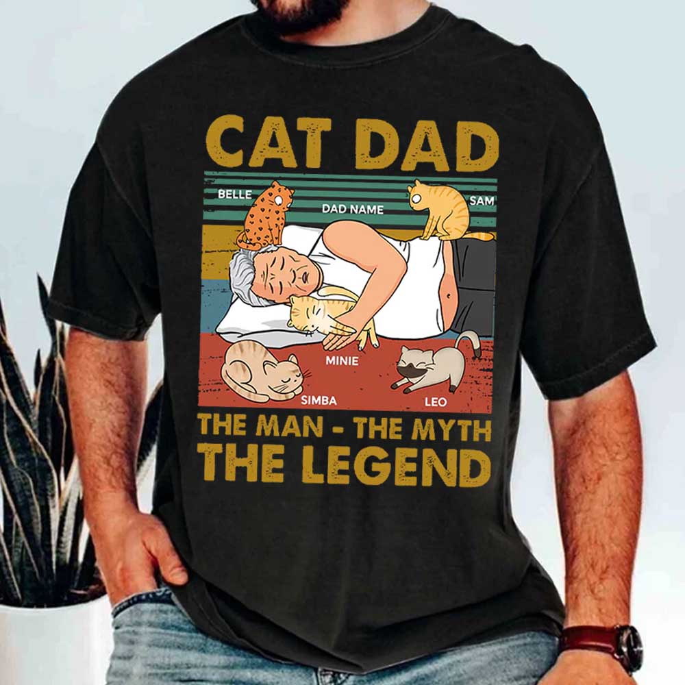 Cat Dad The Man The Myth The Legend Personalized Shirt