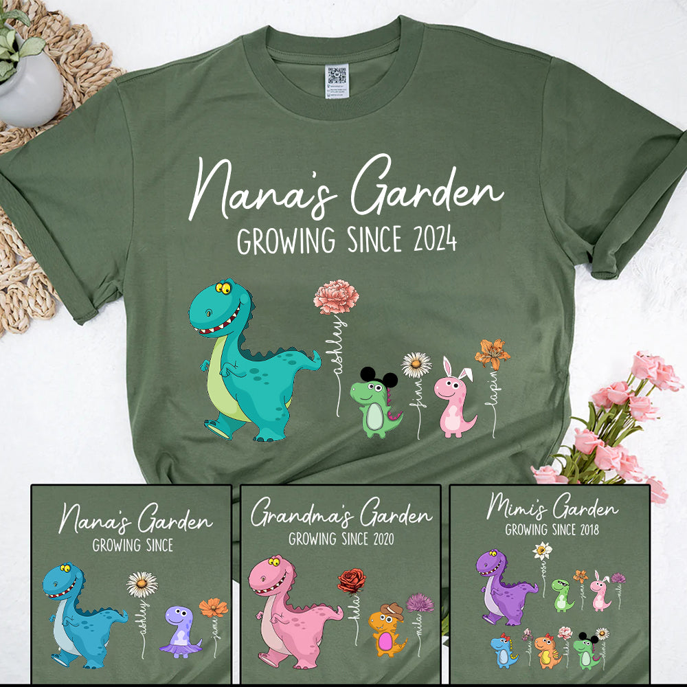 Custom Nana's Garden NanaSaurus And Kids Custom Shirt - Mother's Day Gift - Birthday Gift For Her
