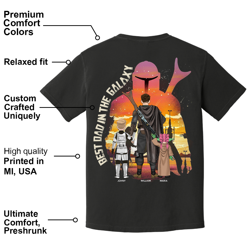 Best Dad in The Galaxy - The Dadalorian Personalized Shirt Gift For Dad - Custom Father's Day Gift 2025