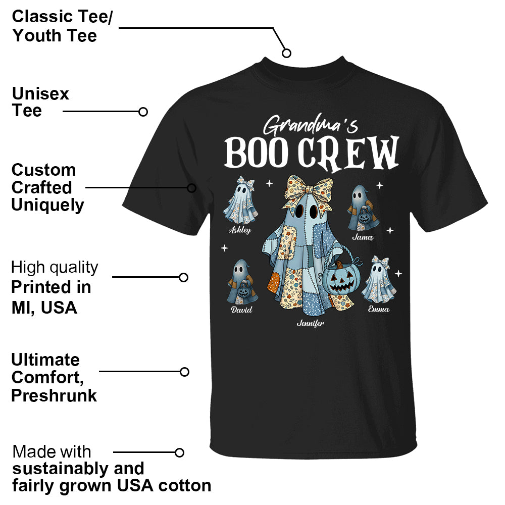 Grandma's Boo Crew - Personalized Custom T Shirt - Halloween Gift for Grandma, Nana, Grammy, Mom