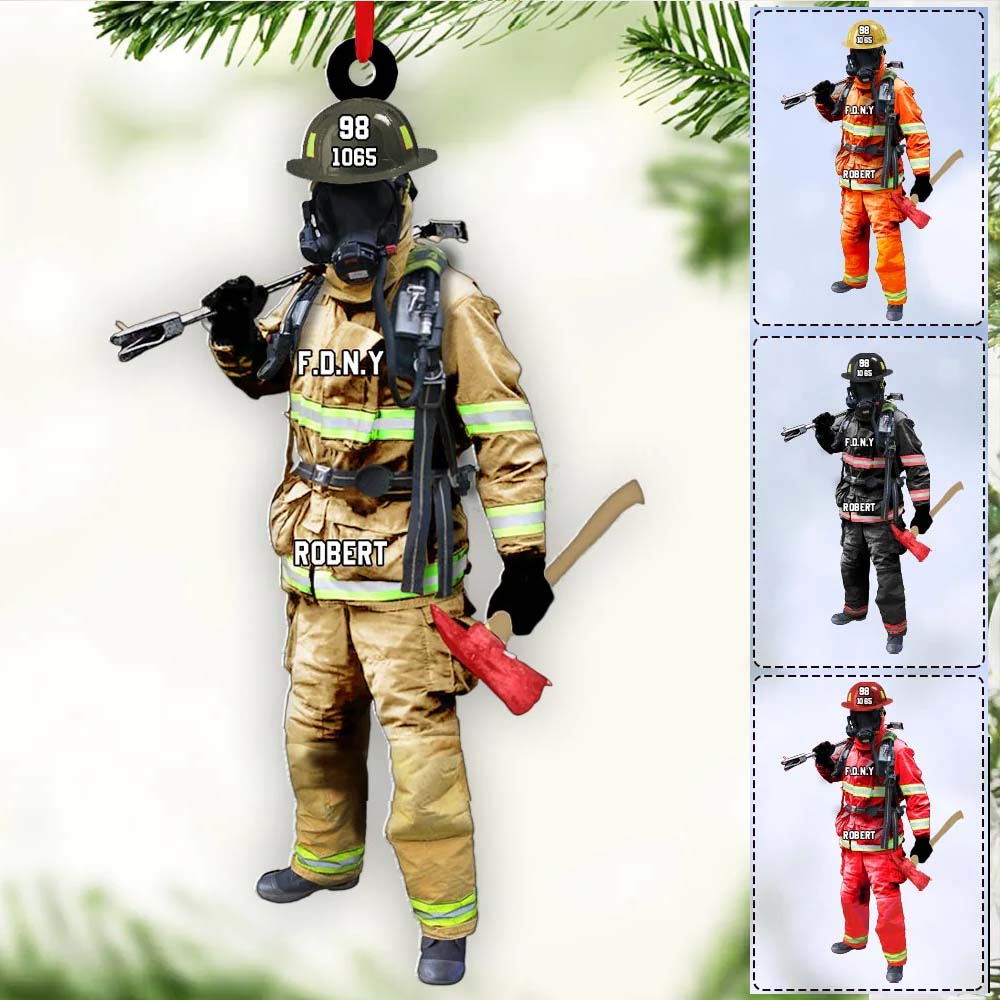 Custom Firefighter On Duty Personalized Ornament Gift For Firefighter Fireman