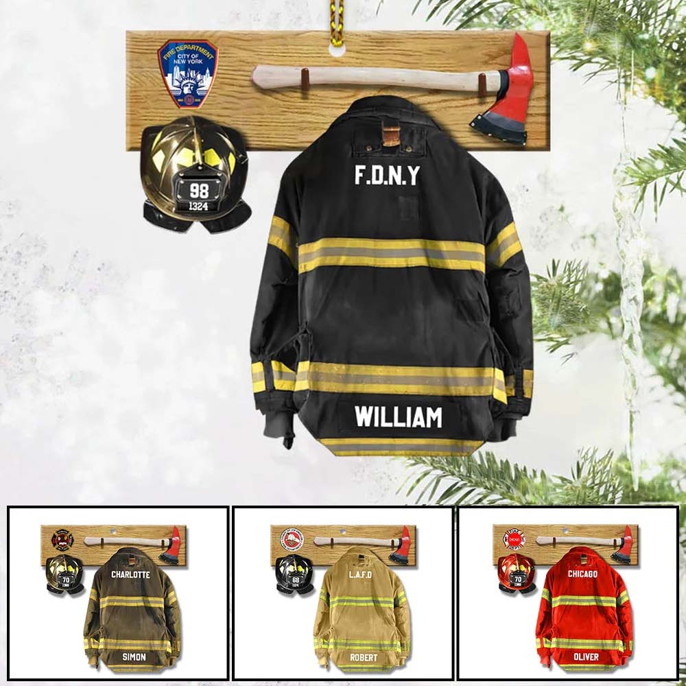 Personalized Ornament Gifts For Firefighter Armor And Name Can Be Changed