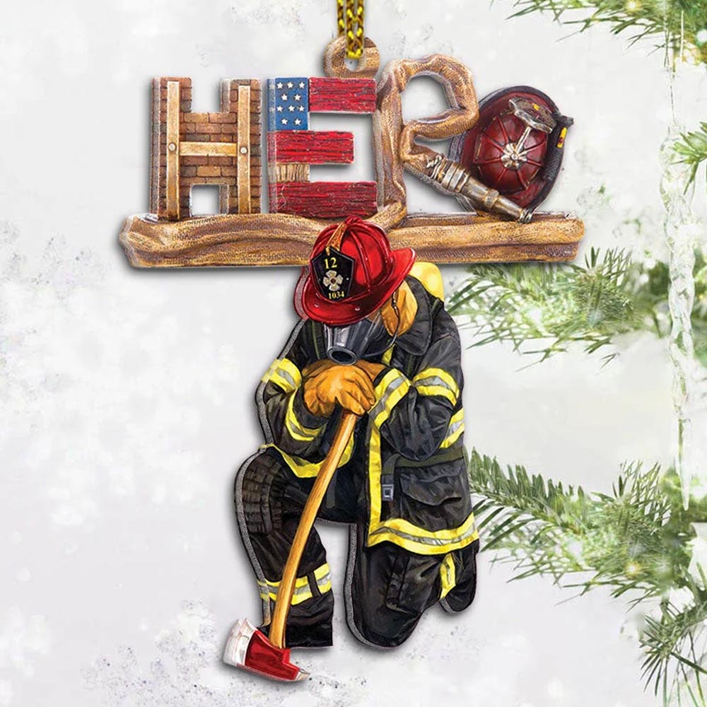 Hero Firefighter Knew Personalized Ornament Gift For Firefighter Fireman