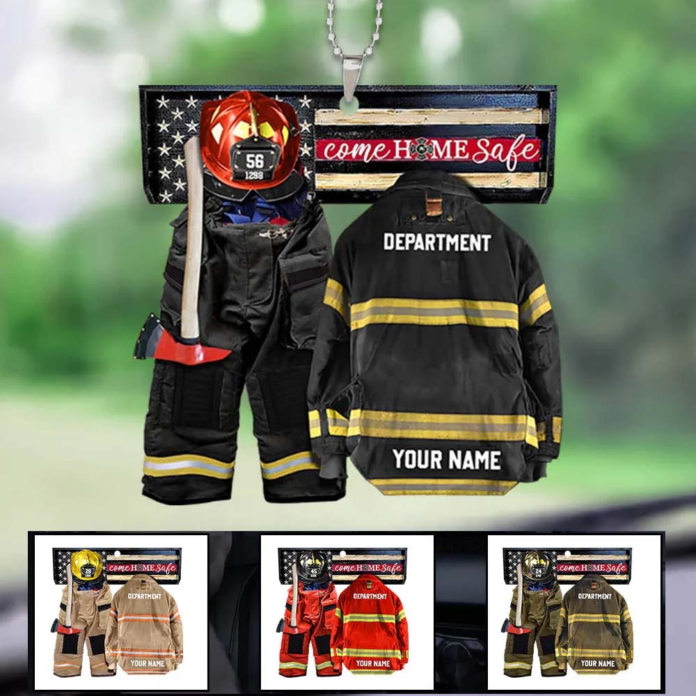 Armor Car Ornament Come Home Safe Personalized Car Ornament Gifts For Firefighter - Custom Car Ornament Gift For Fireman