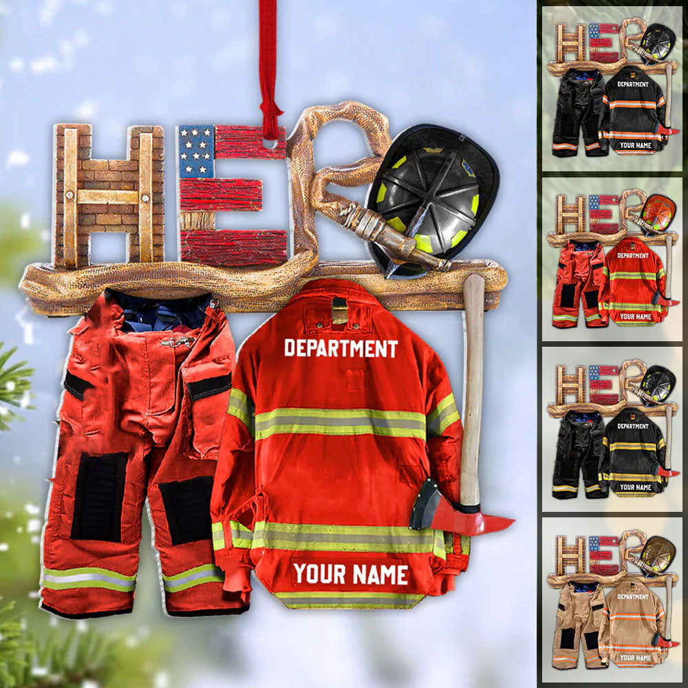 Firefighter Is My Hero Personalized Ornament Gift For Firefighter Fireman K1702