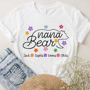 Grandma Bear Flower Color With Grandkids Personalized Shirt - Mother's Day Gift