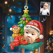 Sleeping Baby In Christmas Personalized Acrylic Ornament Baby's 1st Christmas T1807